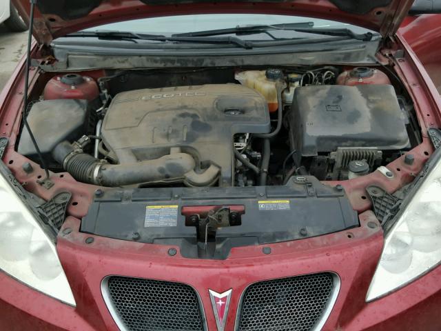 1G2ZF57B184204292 - 2008 PONTIAC G6 VALUE L MAROON photo 7