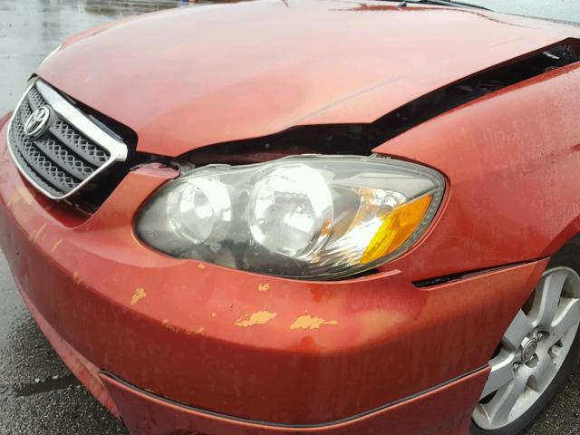 1NXBR32E06Z656348 - 2006 TOYOTA COROLLA CE ORANGE photo 9