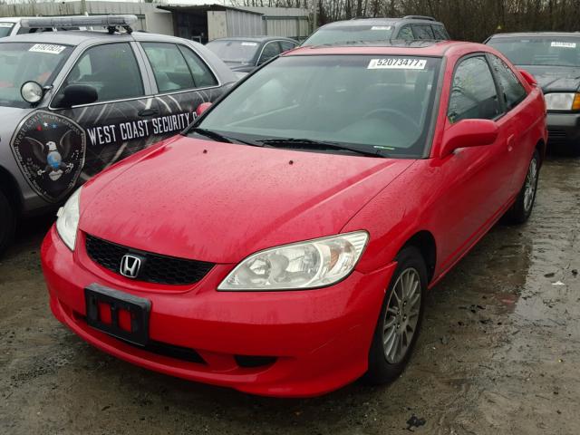 1HGEM22954L028660 - 2004 HONDA CIVIC EX RED photo 2