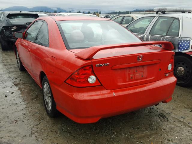 1HGEM22954L028660 - 2004 HONDA CIVIC EX RED photo 3