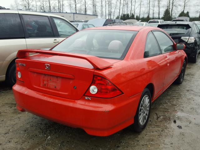 1HGEM22954L028660 - 2004 HONDA CIVIC EX RED photo 4