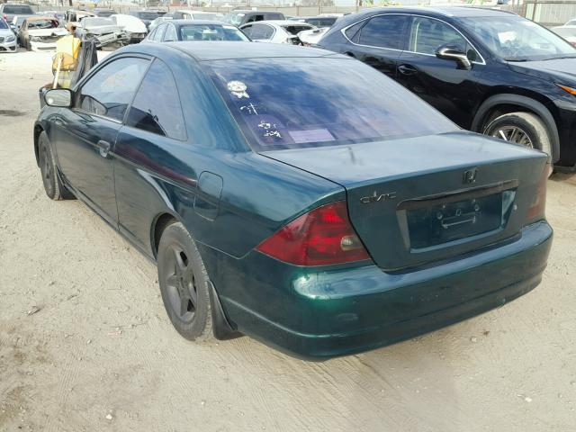 1HGEM21291L049379 - 2001 HONDA CIVIC DX GREEN photo 3