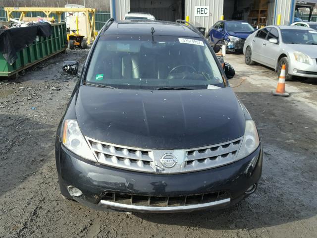 JN8AZ08W17W650177 - 2007 NISSAN MURANO SL BLACK photo 9