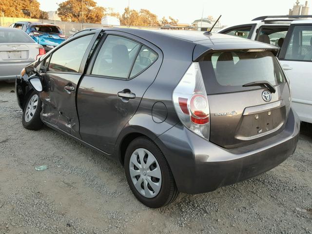 JTDKDTB31D1040187 - 2013 TOYOTA PRIUS C CHARCOAL photo 3