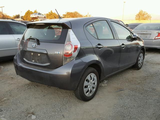 JTDKDTB31D1040187 - 2013 TOYOTA PRIUS C CHARCOAL photo 4