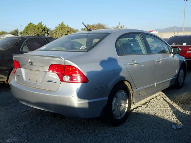 JHMFA36256S010889 - 2006 HONDA CIVIC HYBR SILVER photo 4