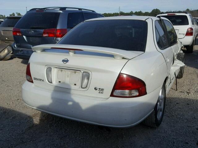 3N1BB51D61L107658 - 2001 NISSAN SENTRA SE WHITE photo 4