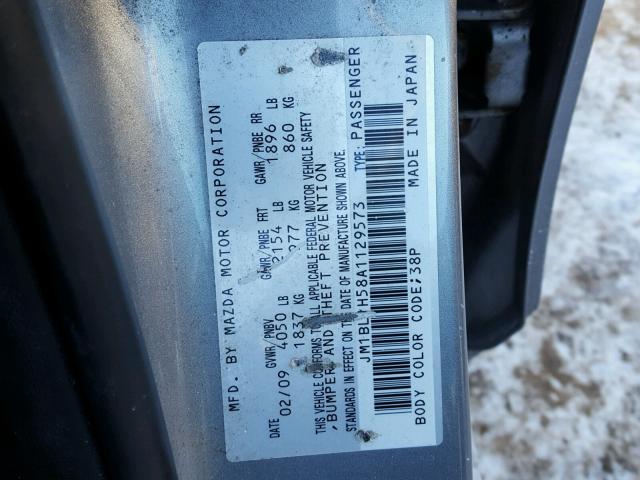 JM1BL1H58A1129573 - 2010 MAZDA 3 S SILVER photo 10