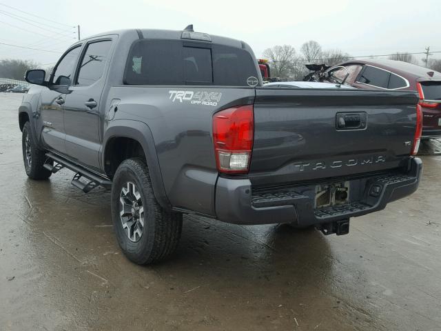 3TMCZ5AN5HM050265 - 2017 TOYOTA TACOMA DOU GRAY photo 3