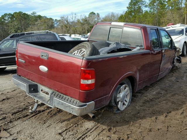 1FTPX12V66FB78882 - 2006 FORD F150 RED photo 4