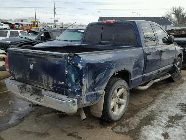 1D7HA18P57S113602 - 2007 DODGE RAM 1500 S BLUE photo 4