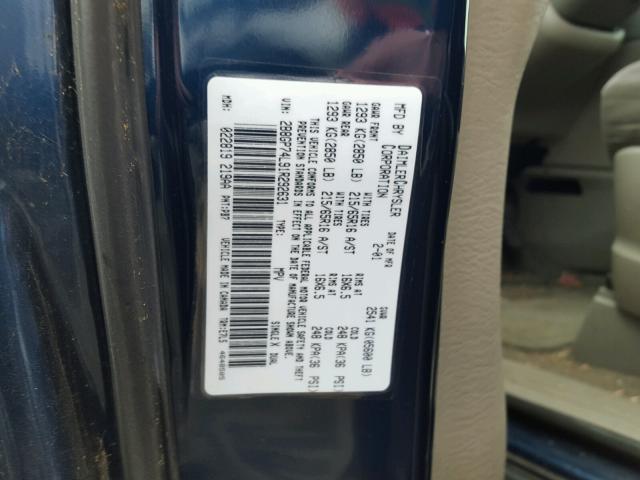 2B8GP74L91R292631 - 2001 DODGE GRAND CARA BLUE photo 10