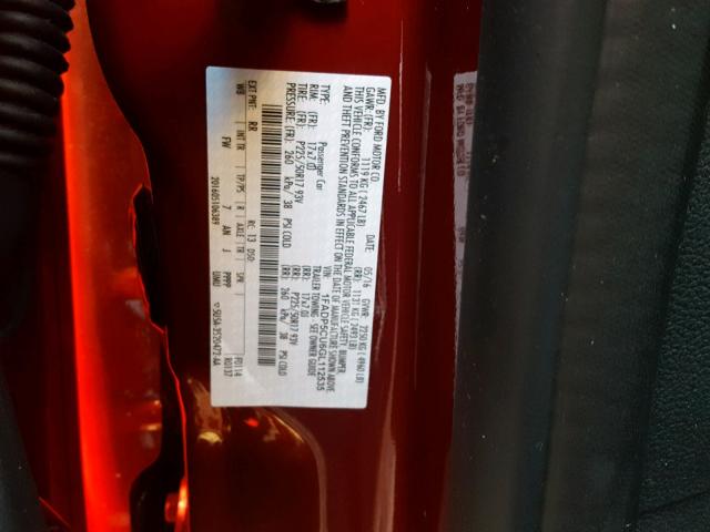 1FADP5CU6GL112535 - 2016 FORD C-MAX PREM RED photo 10