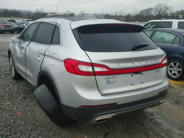 2LMTJ8LR5GBL56049 - 2016 LINCOLN MKX RESERV SILVER photo 3