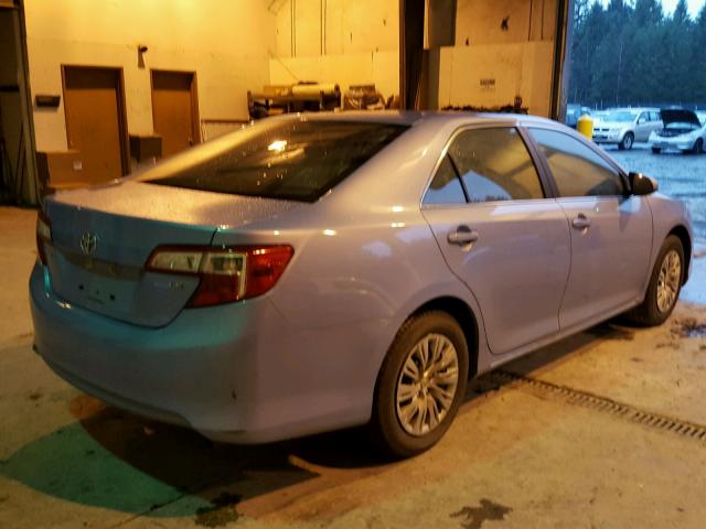 4T4BF1FKXDR308931 - 2013 TOYOTA CAMRY L BLUE photo 4