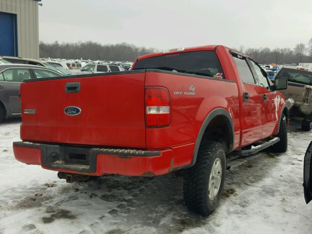 1FTPW14535KD02208 - 2005 FORD F150 SUPER RED photo 4