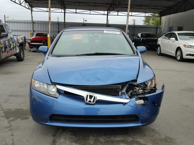 1HGFA16557L103876 - 2007 HONDA CIVIC LX BLUE photo 9