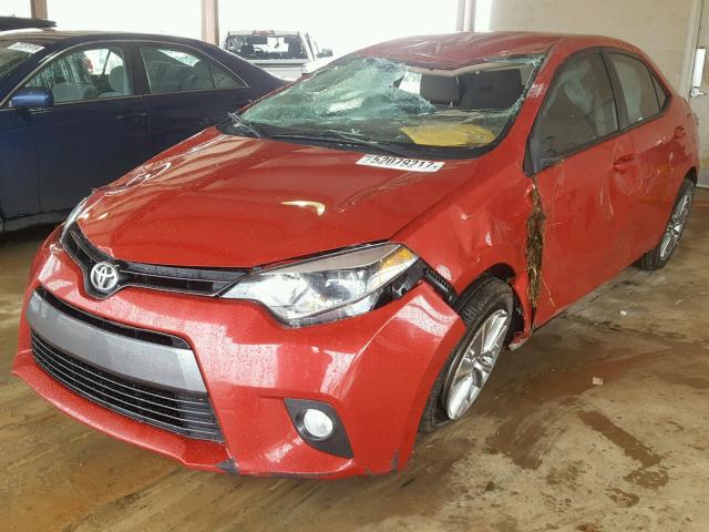 2T1BURHE7FC343971 - 2015 TOYOTA COROLLA L RED photo 2