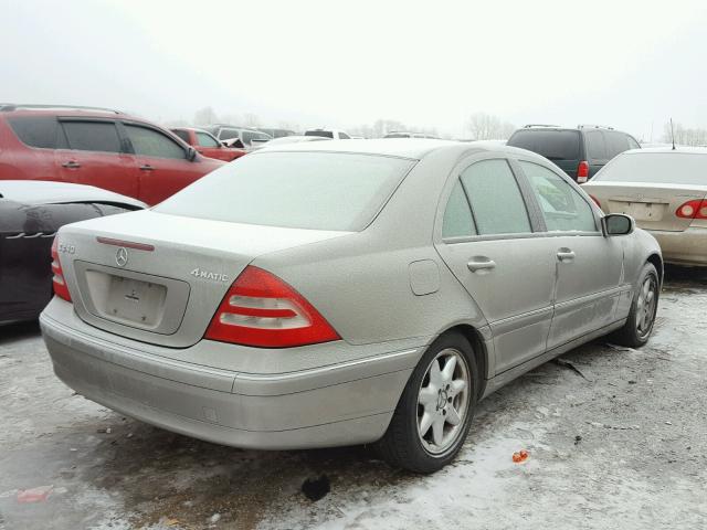 WDBRF81J34F471279 - 2004 MERCEDES-BENZ C 240 4MAT SILVER photo 4