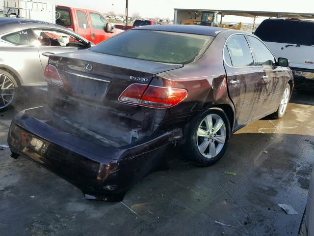 JTHBA30GX55126671 - 2005 LEXUS ES 330 BURGUNDY photo 4