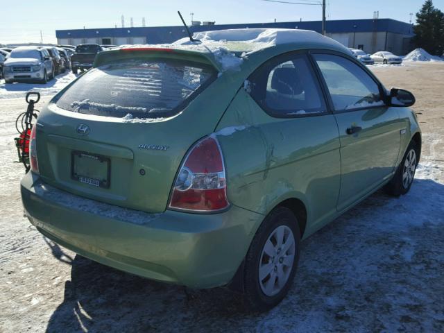 KMHCM36C39U134457 - 2009 HYUNDAI ACCENT GS GREEN photo 4