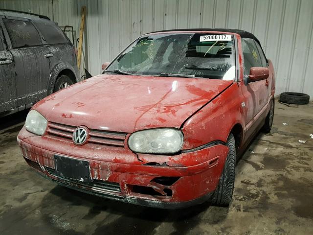 3VWDC21V11M816922 - 2001 VOLKSWAGEN CABRIO GLX RED photo 2