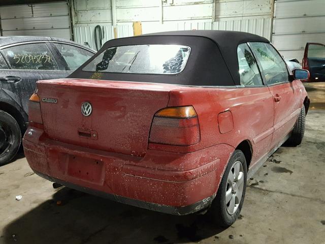 3VWDC21V11M816922 - 2001 VOLKSWAGEN CABRIO GLX RED photo 4