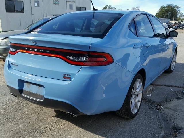 1C3CDFBH0DD202170 - 2013 DODGE DART SXT BLUE photo 4