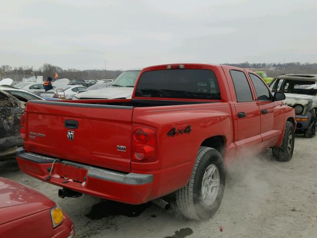 1D7HW48N86S689863 - 2006 DODGE DAKOTA QUA RED photo 4