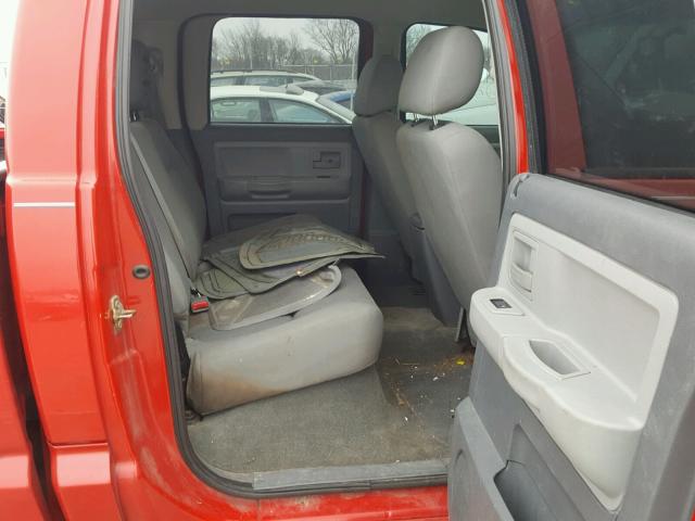 1D7HW48N86S689863 - 2006 DODGE DAKOTA QUA RED photo 6