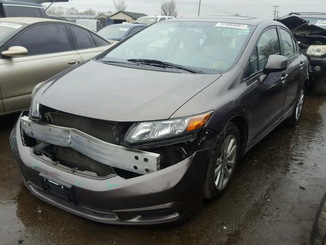 2HGFB2F84CH586586 - 2012 HONDA CIVIC EX GRAY photo 2