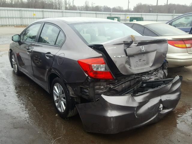 2HGFB2F84CH586586 - 2012 HONDA CIVIC EX GRAY photo 3