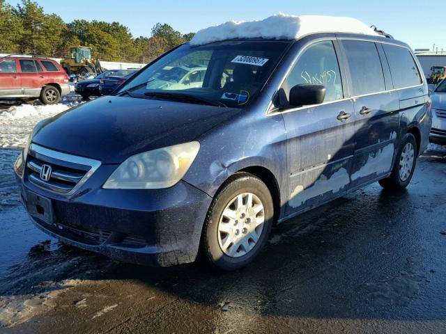 5FNRL38295B072281 - 2005 HONDA ODYSSEY LX BLUE photo 2