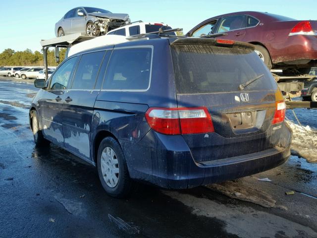 5FNRL38295B072281 - 2005 HONDA ODYSSEY LX BLUE photo 3