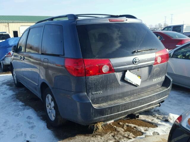 5TDZK23C78S215533 - 2008 TOYOTA SIENNA CE BLUE photo 3