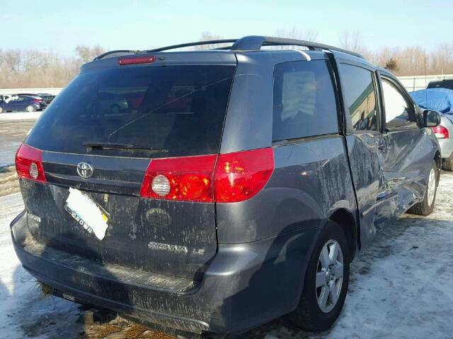 5TDZK23C78S215533 - 2008 TOYOTA SIENNA CE BLUE photo 4