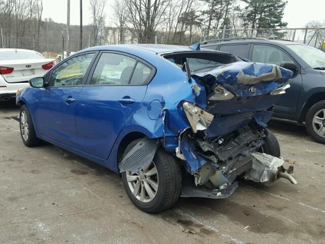 KNAFX4A60E5141013 - 2014 KIA FORTE LX BLUE photo 3