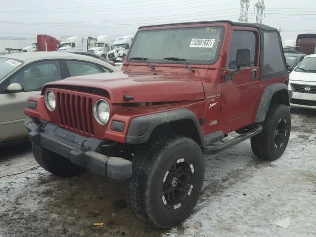 1J4FY19S6WP720460 - 1998 JEEP WRANGLER / RED photo 2