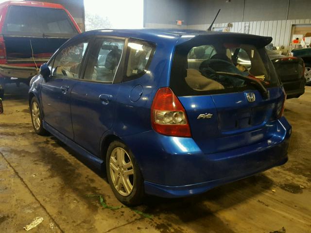 JHMGD37687S041522 - 2007 HONDA FIT S BLUE photo 3