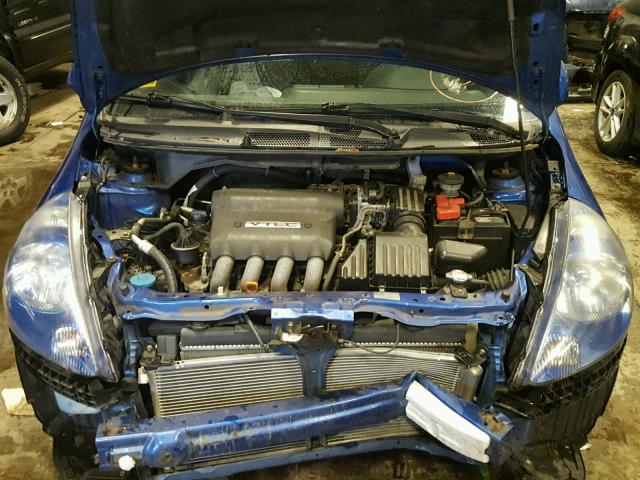 JHMGD37687S041522 - 2007 HONDA FIT S BLUE photo 7