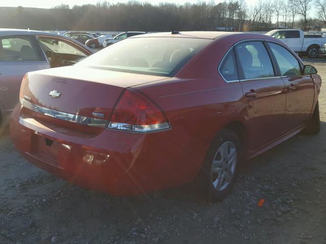 2G1WA5EK7A1137241 - 2010 CHEVROLET IMPALA LS RED photo 4