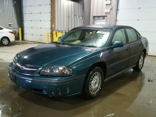 2G1WF52E719192497 - 2001 CHEVROLET IMPALA GREEN photo 2