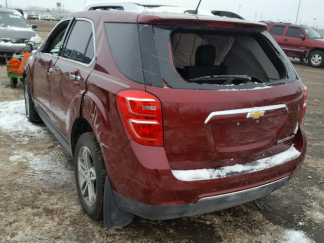 2GNALDEK0G1163282 - 2016 CHEVROLET EQUINOX LT MAROON photo 3