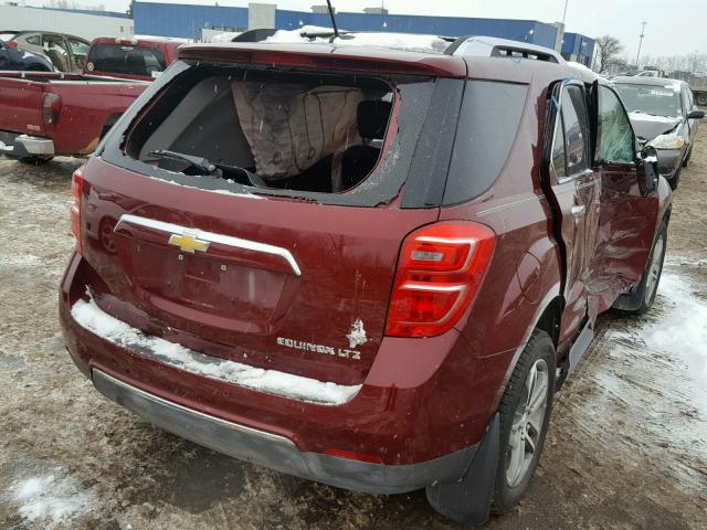 2GNALDEK0G1163282 - 2016 CHEVROLET EQUINOX LT MAROON photo 4