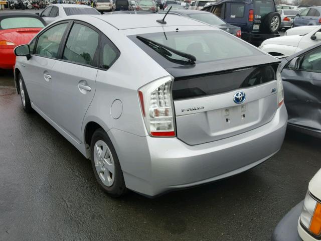 JTDKN3DU1A0069645 - 2010 TOYOTA PRIUS SILVER photo 3