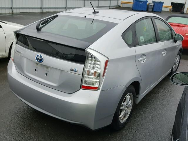 JTDKN3DU1A0069645 - 2010 TOYOTA PRIUS SILVER photo 4