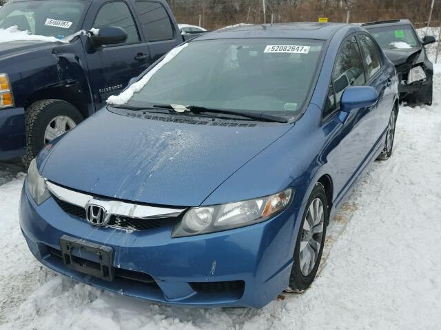 2HGFA16889H358919 - 2009 HONDA CIVIC EX BLUE photo 2