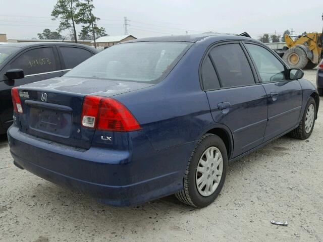 2HGES15584H590171 - 2004 HONDA CIVIC LX BLUE photo 4