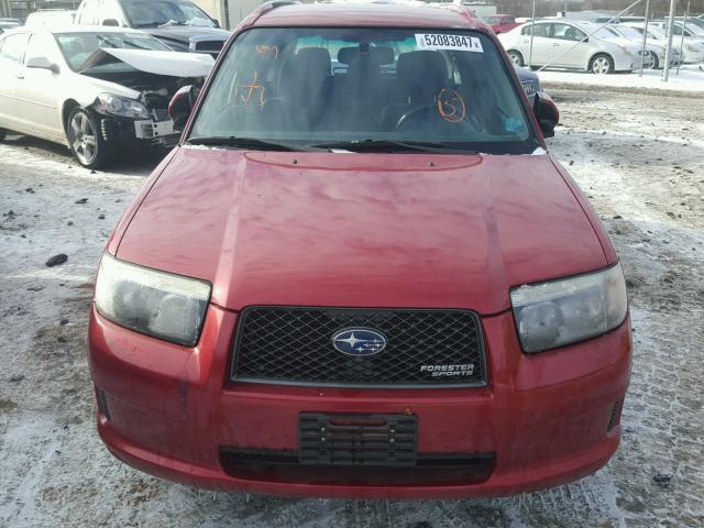 JF1SG66658H702918 - 2008 SUBARU FORESTER S RED photo 9