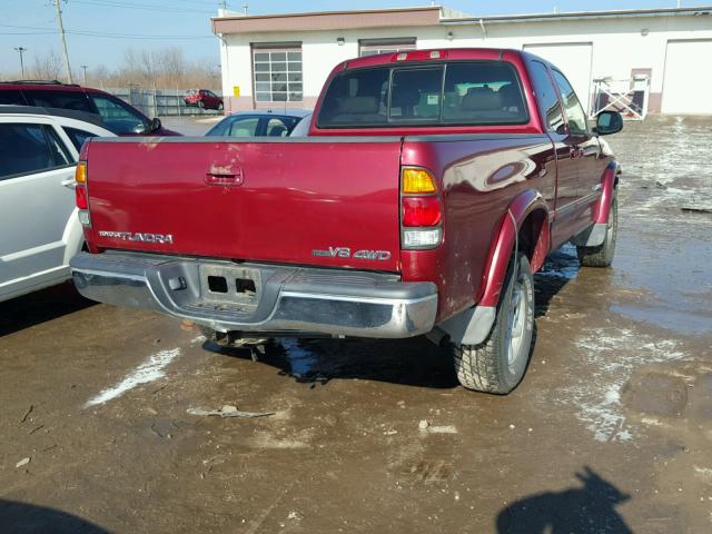 5TBBT48141S129015 - 2001 TOYOTA TUNDRA ACC MAROON photo 4